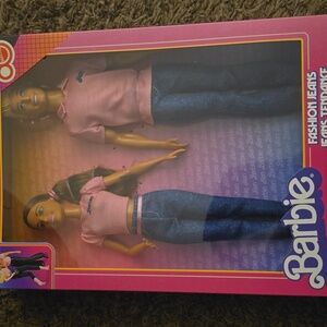 Barbie Fashion Set with Pink Tops and Blue Jeans